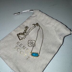 Kendra Scott Gold Necklace with Blue Pendant